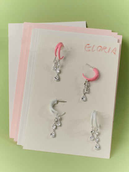 Boucles d'oreilles multi-gouttes colorées