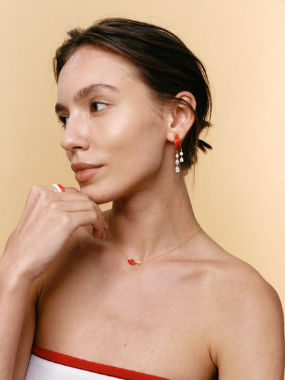 Boucles d'oreilles multi-gouttes colorées