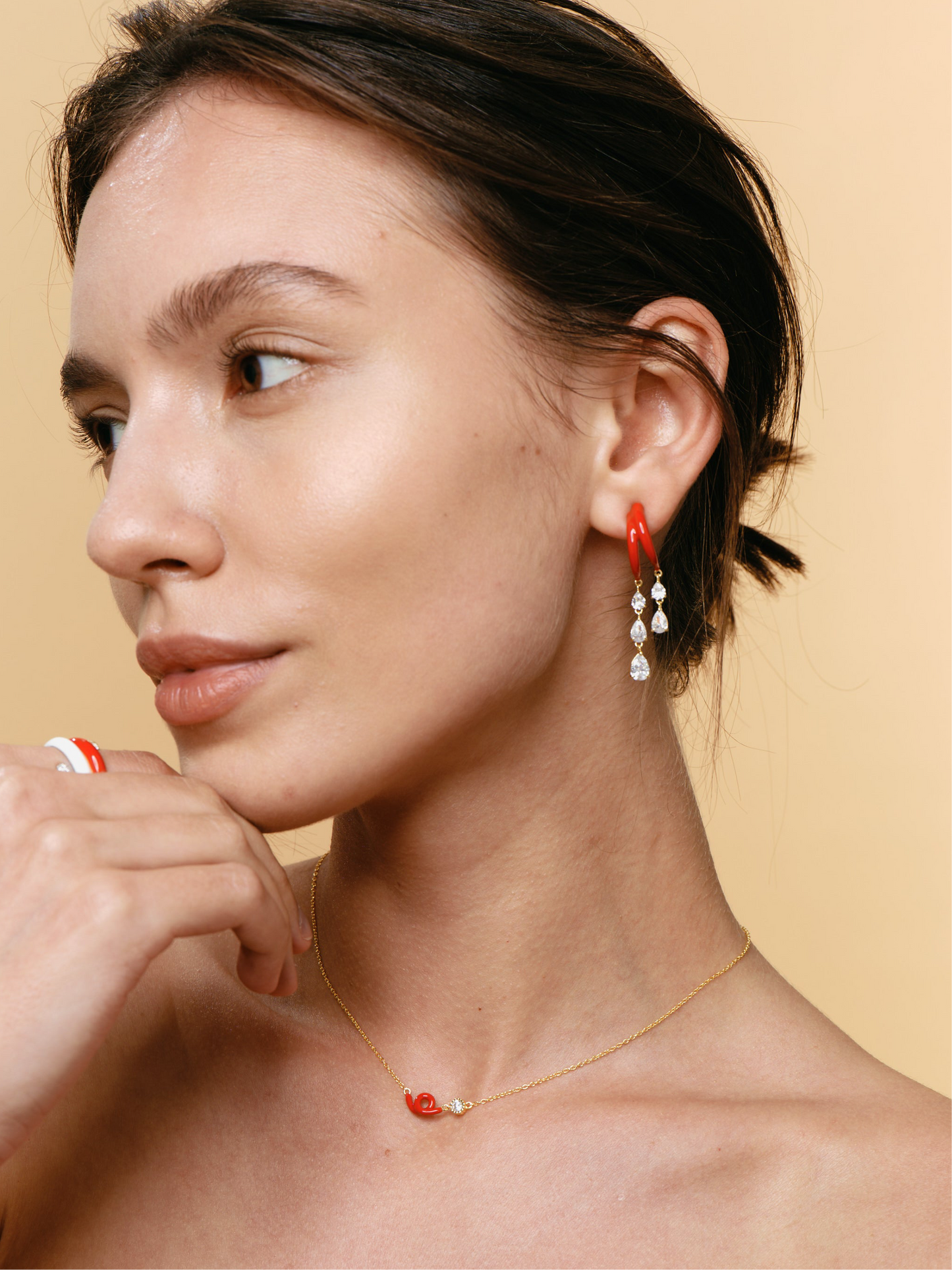 Boucles d'oreilles multi-gouttes colorées