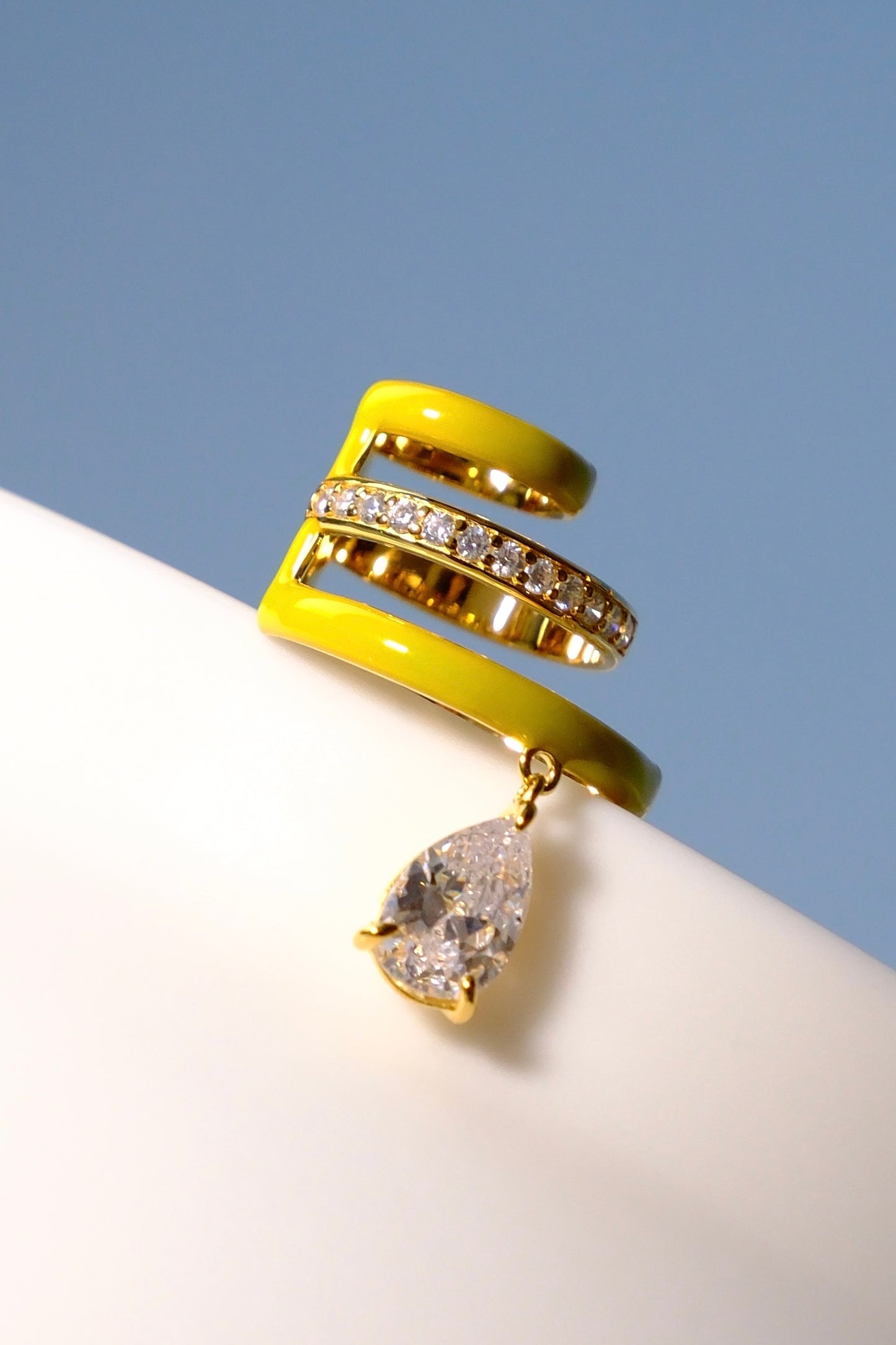 FANTASIA Colorful Drop Earcuff Triple-layer