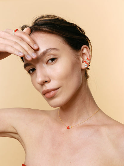 FANTASIA Colorful Drop Earcuff Triple-layer