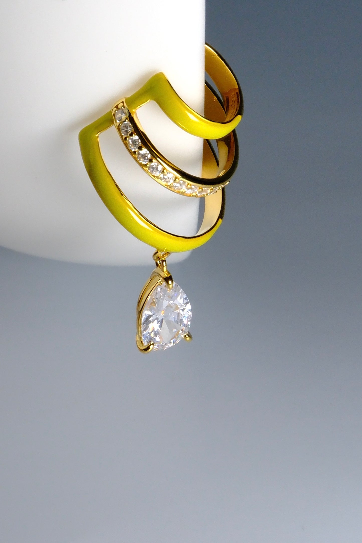 FANTASIA Colorful Drop Earcuff Triple-layer