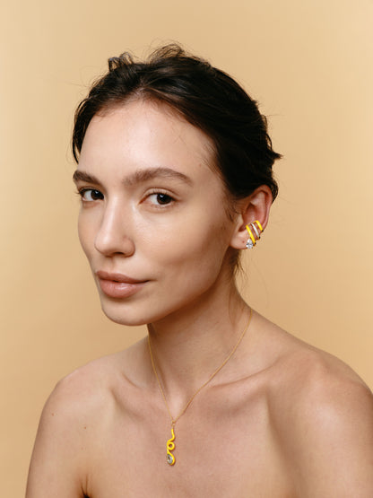 FANTASIA Colorful Drop Earcuff Triple-layer