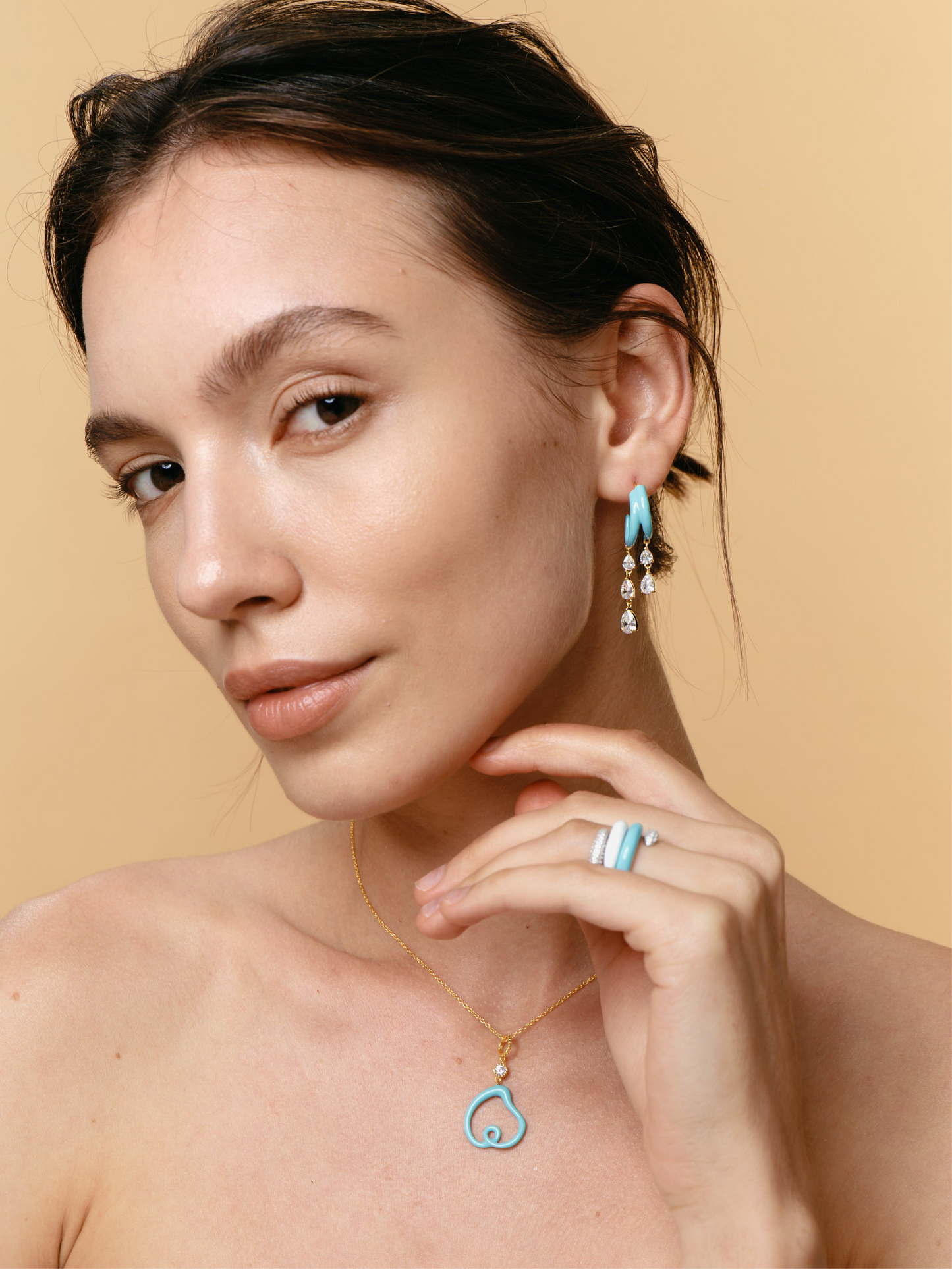 Boucles d'oreilles multi-gouttes colorées