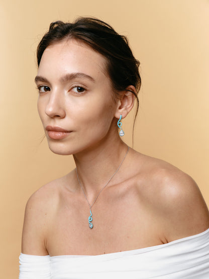 Boucles d'oreilles ligne élancée colorée