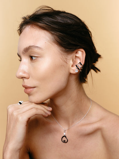 FANTASIA Colorful Drop Earcuff Triple-layer