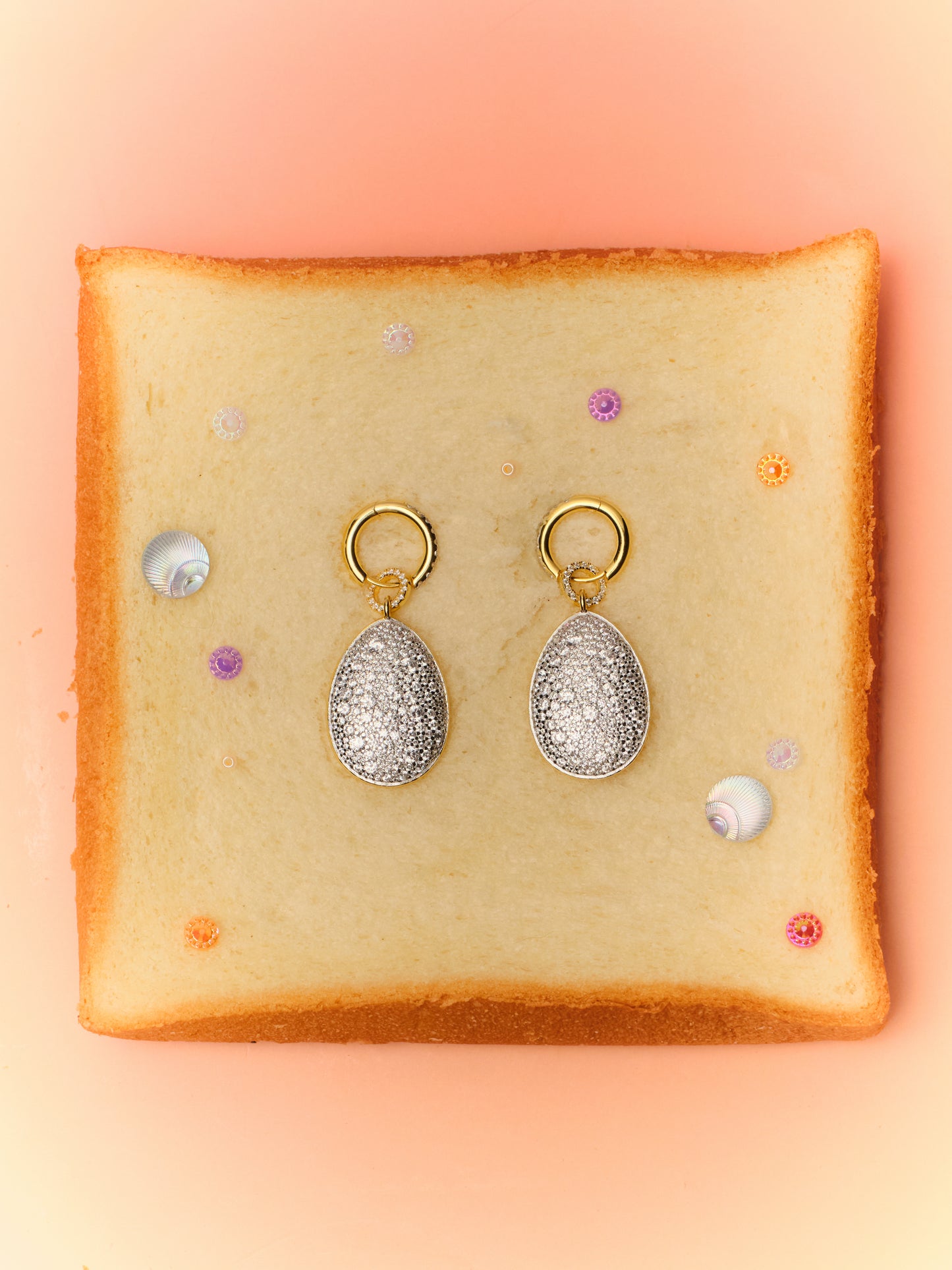 LUEUR - Snow Pavé Reversible Earrings
