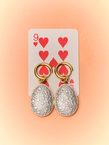 LUEUR - Snow Pavé Reversible Earrings