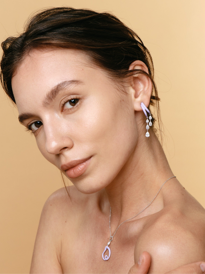 Boucles d'oreilles multi-gouttes colorées