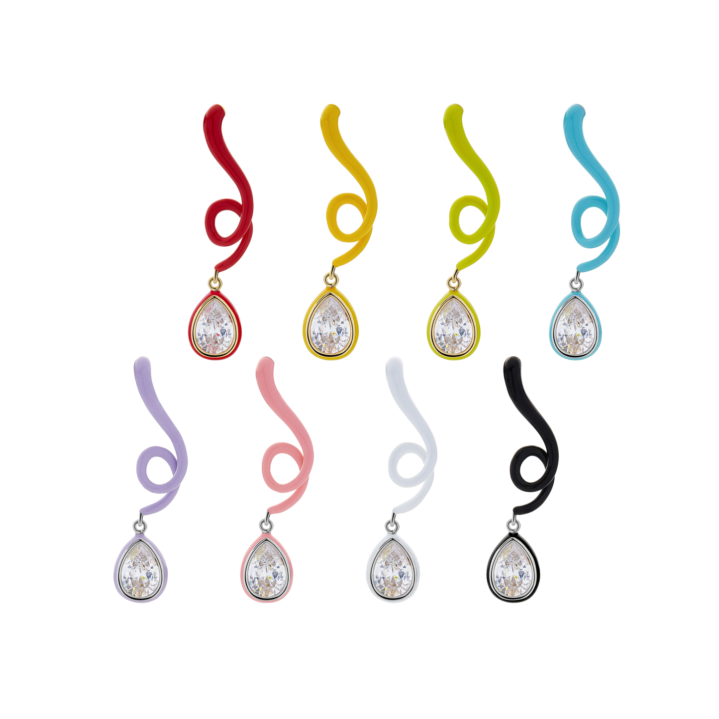 Boucles d'oreilles ligne élancée colorée