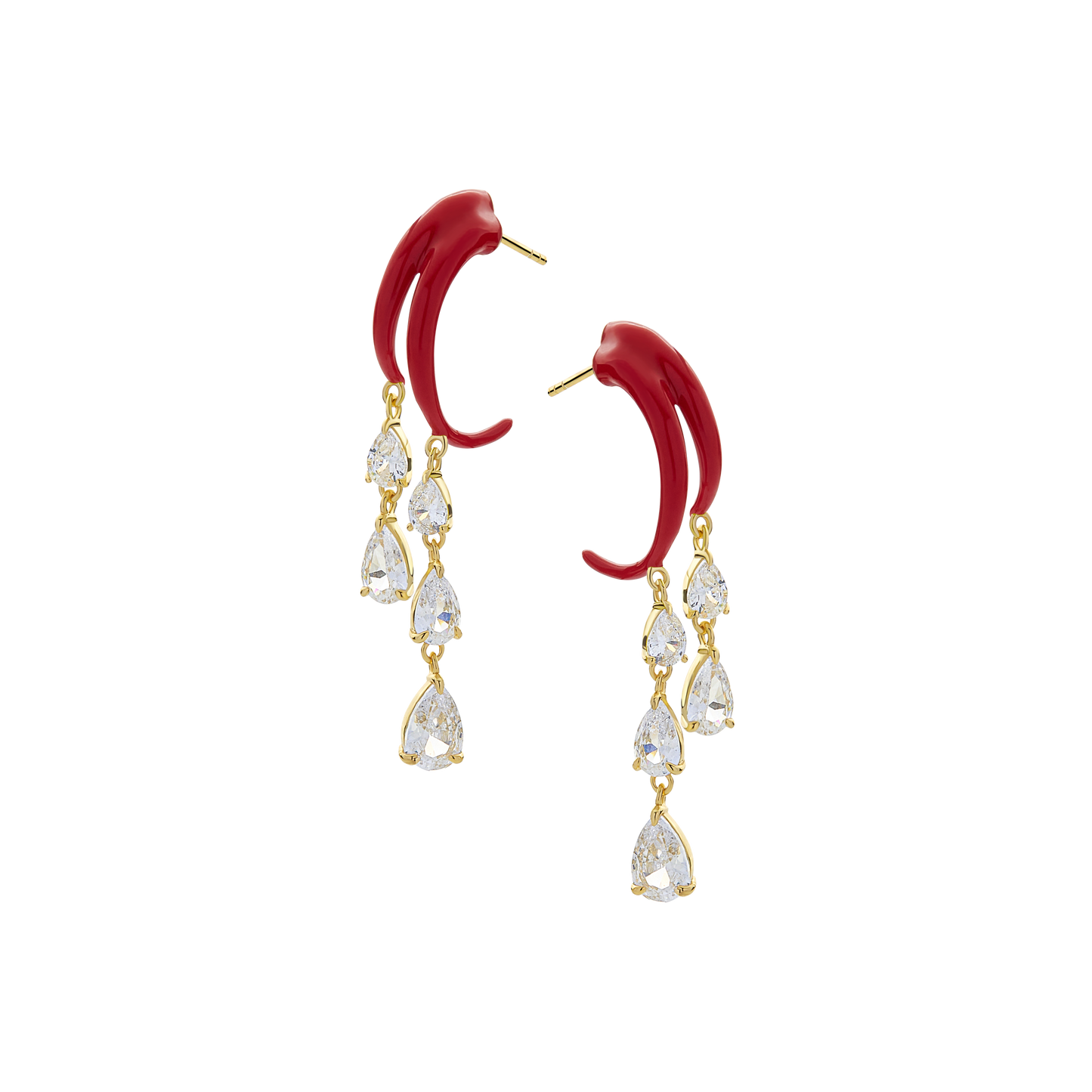 Boucles d'oreilles multi-gouttes colorées