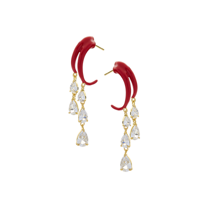 Boucles d'oreilles multi-gouttes colorées