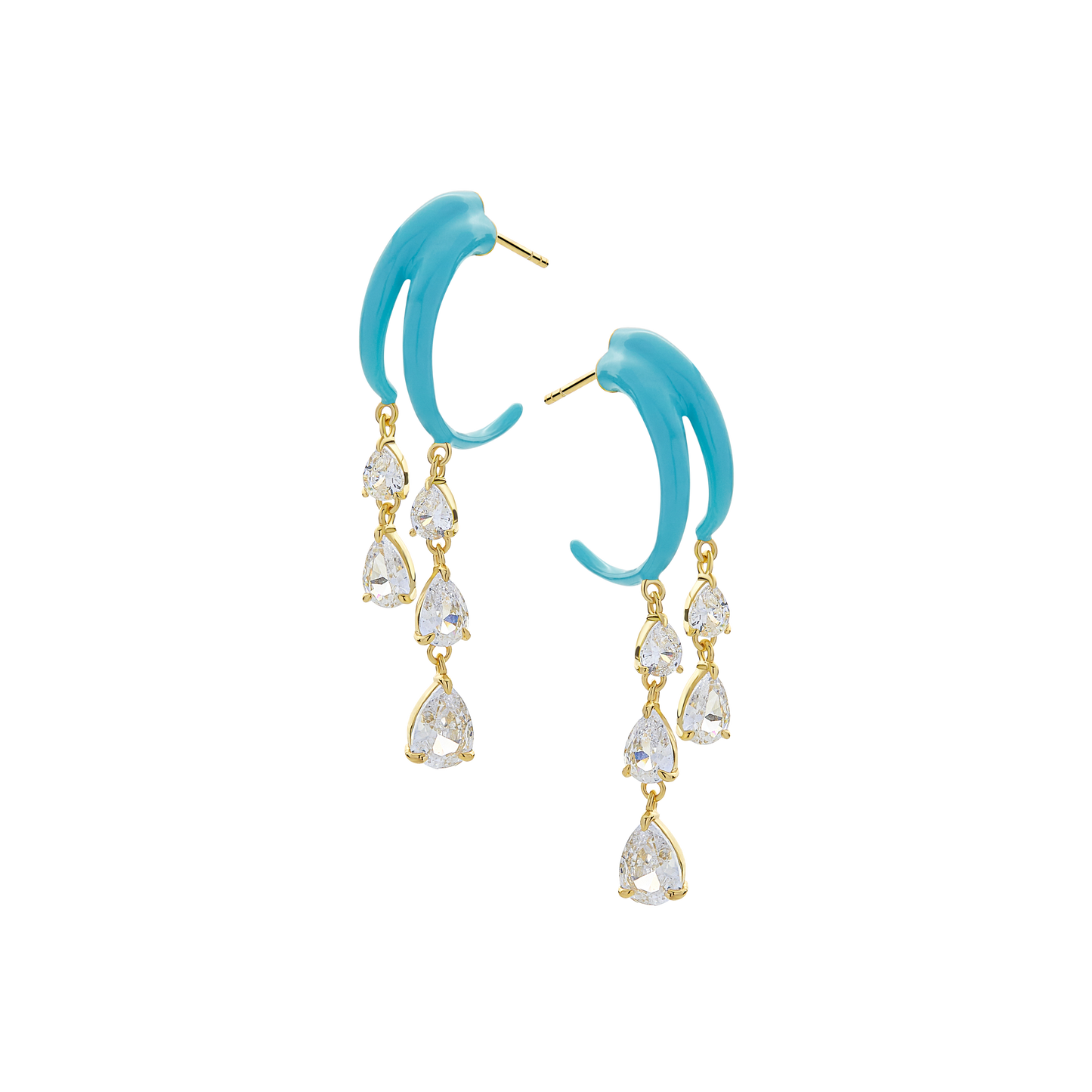 Boucles d'oreilles multi-gouttes colorées