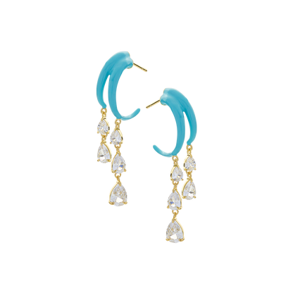 Boucles d'oreilles multi-gouttes colorées