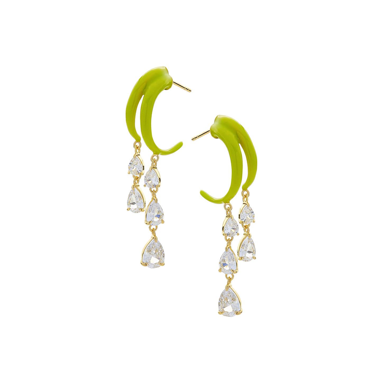 Boucles d'oreilles multi-gouttes colorées