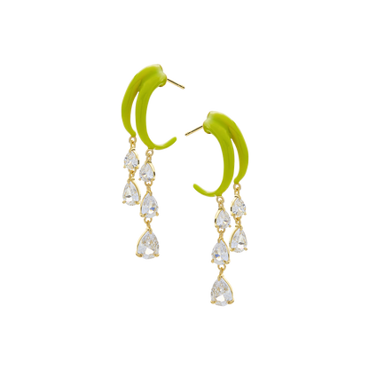 Boucles d'oreilles multi-gouttes colorées