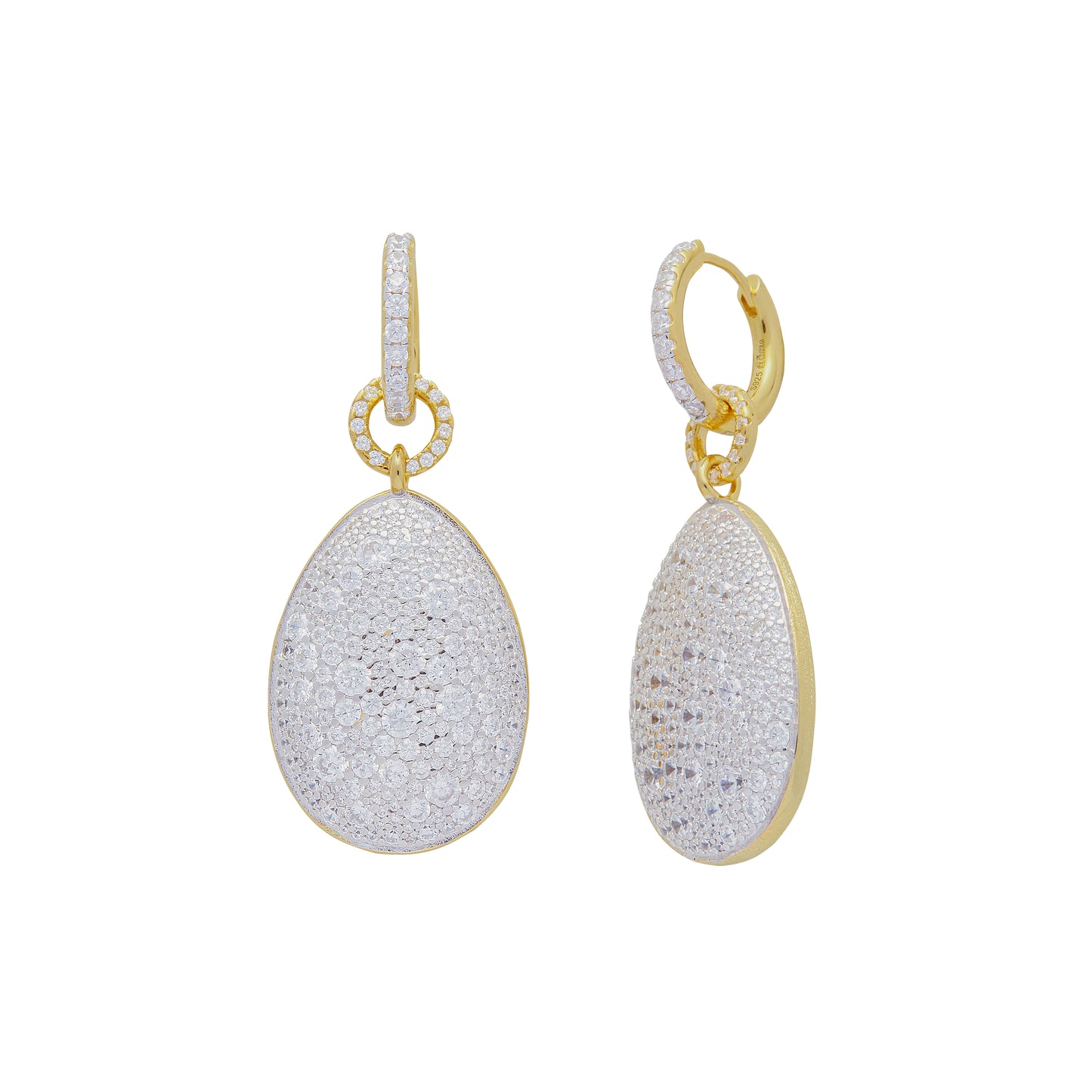 LUEUR - Snow Pavé Reversible Earrings