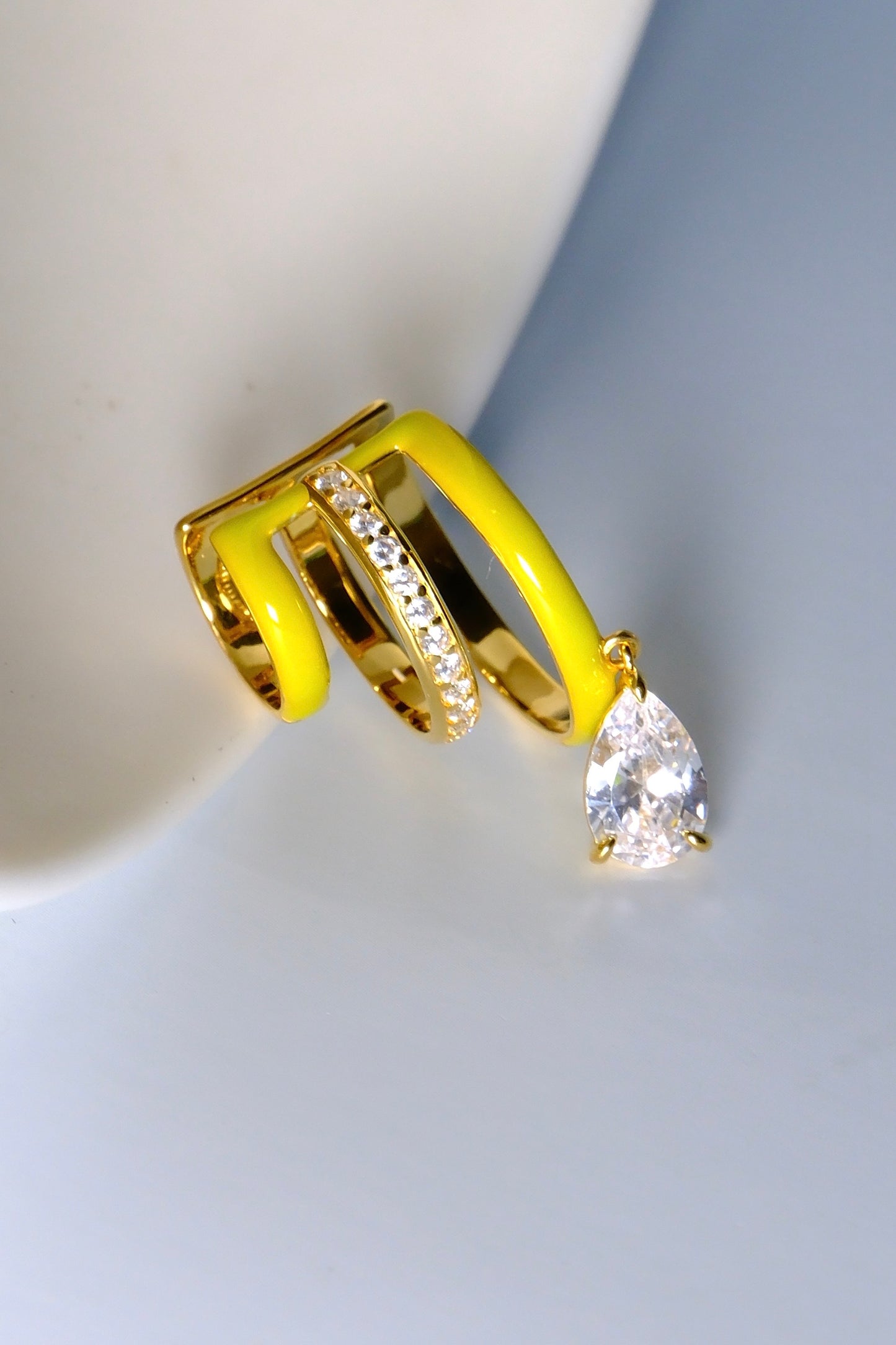 FANTASIA Colorful Drop Earcuff Triple-layer
