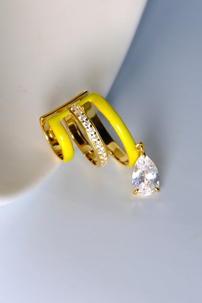 FANTASIA Colorful Drop Earcuff Triple-layer