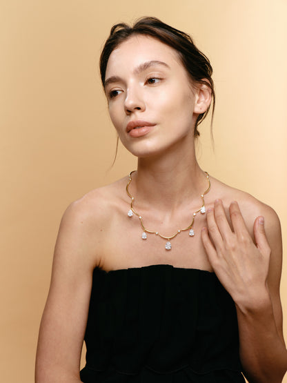 Courbette Multiple Drops Adjustable Necklace