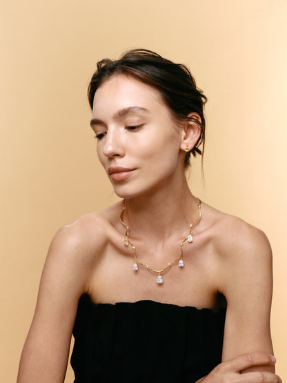 Courbette Multiple Drops Adjustable Necklace