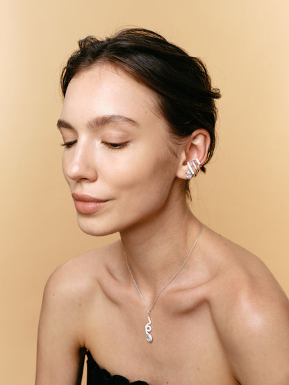 FANTASIA Colorful Drop Earcuff Triple-layer