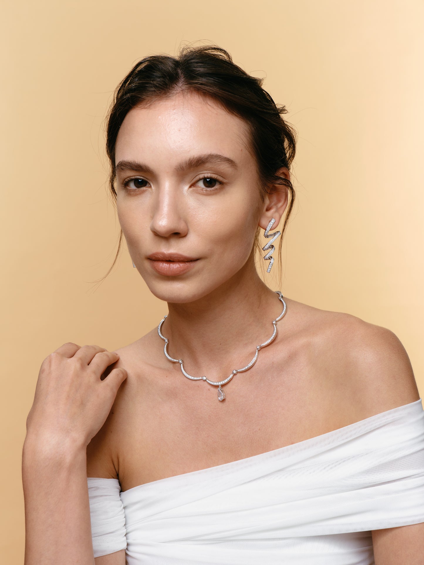 RIBBON Harmonie Pavé Adjustable Necklace